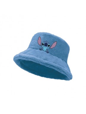 Gorro de pescador azul de peluche con diseño de Stitch