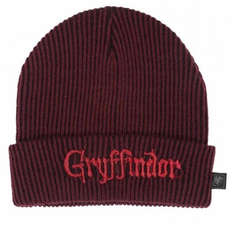 Bonnet bordeaux Gryffondor avec broderie rouge