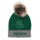 Gorro pompón Slytherin verde con bordado y pompón