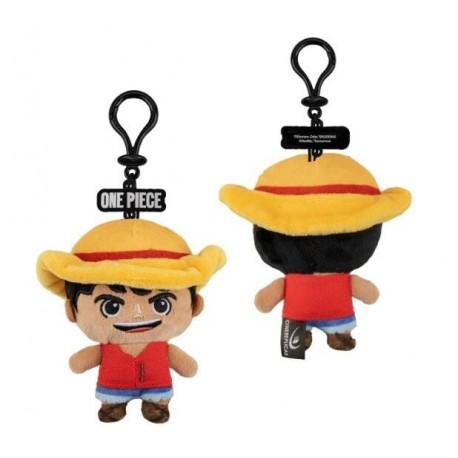 Chaveiro pelúcia de Monkey D. Luffy com chapéu amarelo