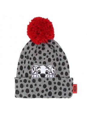 Gorro con pompón de cachorro dálmata espiando
