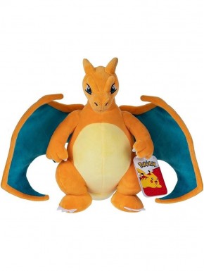 Peluche Charizard Pokémon 30 cm color naranja y azul
