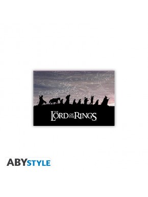 Imán de la Comunidad del Anillo con fondo de mapa