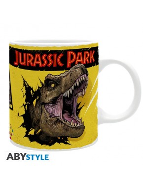 Taza Jurassic Park con diseño de T-Rex