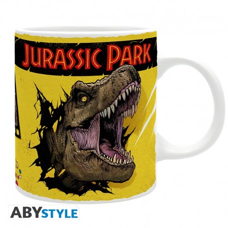 Taza Jurassic Park con diseño de T-Rex
