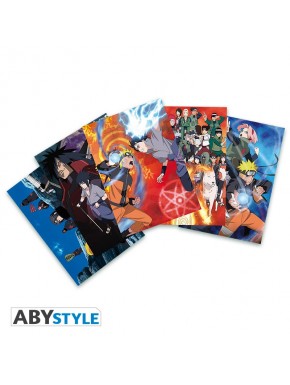Cartões-postais de Naruto Shippuden com personagens de anime