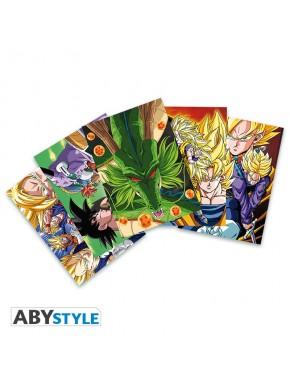 Conjunto de 5 postais Dragon Ball Z com personagens icônicos