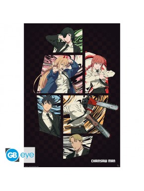Poster Maxi Chainsaw Man com personagens da Divisão 4