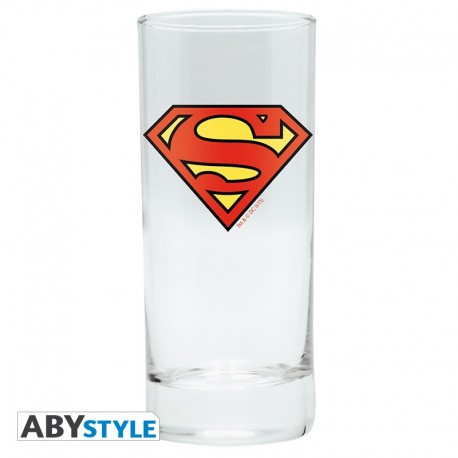 Vaso de cristal con logo de Superman