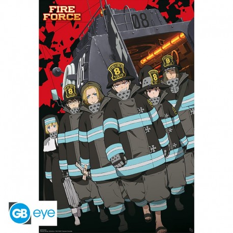 Poster maxi Fire Force com membros da Companhia 8