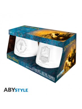 Set de 2 vasos de El Señor de los Anillos con diseño Prancing Pony y Gondor