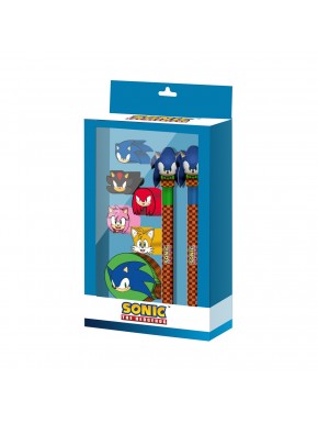 Pack de papelería Sonic The Hedgehog con bolígrafo y lápiz 3D
