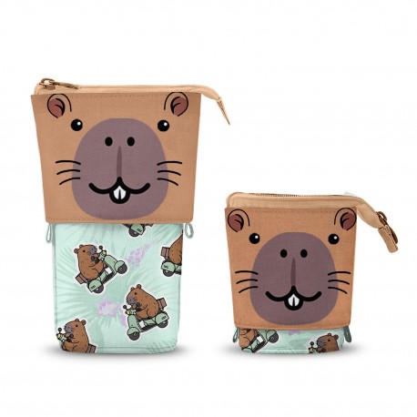 Estuche vertical Capybara Oh My Pop multicolor