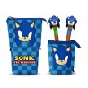 Sonic The Hedgehog Estojo Fofo + 2 Canetas de Gel Apagáveis