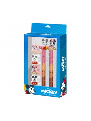 Pack papelería Disney Mickey y Minnie bolígrafo y lápiz