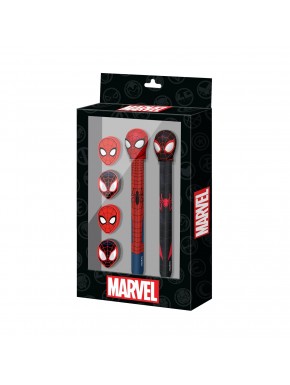 Pack papelería Marvel Spiderman con bolígrafo y lápiz