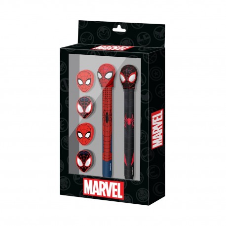 Pack papelería Marvel Spiderman con bolígrafo y lápiz