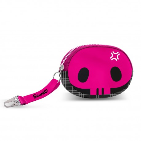 Monedero negro Hello Kitty Kuromi Skull con cremallera