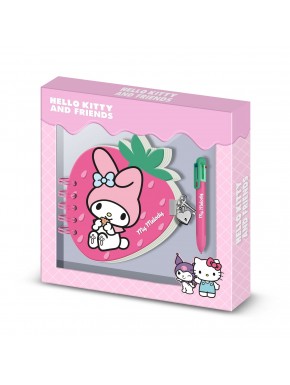 Pack diario y bolígrafo Hello Kitty My Melody en caja