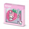Kit Diário Morango e Caneta 6 Cores Hello Kitty My Melody