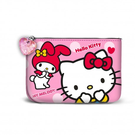 Monedero Hello Kitty rosa con cremallera y diseño adorable