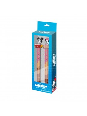 Pack de 2 lápices Mickey y Minnie con figuras 3D