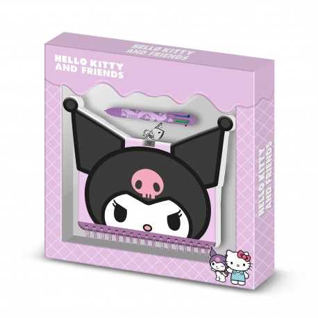 Pack journal Hello Kitty Kuromi et stylo 6 couleurs