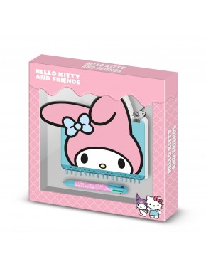 Carnet Hello Kitty My Melody avec stylo 6 couleurs en boîte cadeau