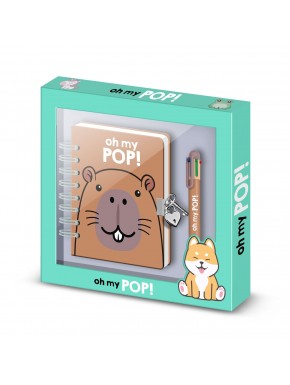 Pack Oh My Pop Capybara con diario y bolígrafo