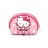 Porta-Moedas Oval Rosa Hello Kitty Moto com Zíper