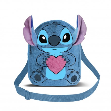 Bolso bandolera azul de Stitch con corazón