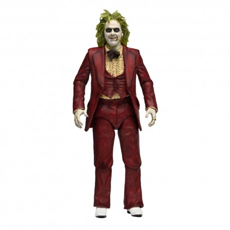 Figura articulada Beetlejuice com smoking vermelho e acessórios