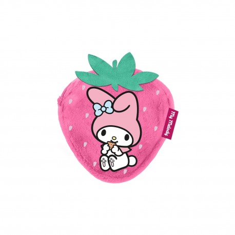 Monedero de peluche rosa con Hello Kitty My Melody