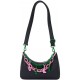 Bolsa Transversal Wicked 2 da Loungefly com detalhes em corrente verde e rosa