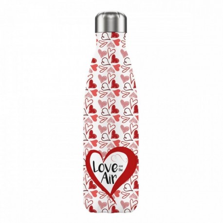 Botella isotérmica Enesco Love is in the Air con diseño de corazones