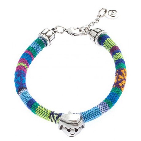 Pulsera plata Playmobil LAF Folk Azul