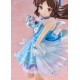 Estatua de PVC Arisu Tachibana en traje azul sosteniendo micrófono