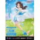 Estatua de PVC Arisu Tachibana en traje azul sosteniendo micrófono