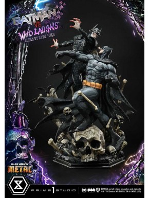 Statue de Batman VS Batman Who Laughs avec éclairage LED