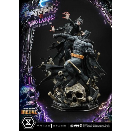 Statue de Batman VS Batman Who Laughs avec éclairage LED