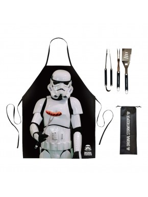 Conjunto de churrasco Stormtrooper com avental e utensílios