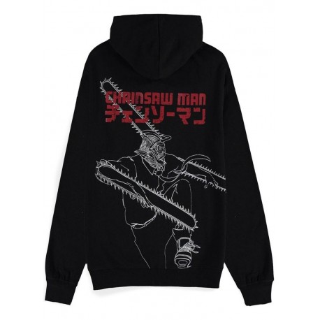 Moletom preto Chainsaw Man devil com capuz