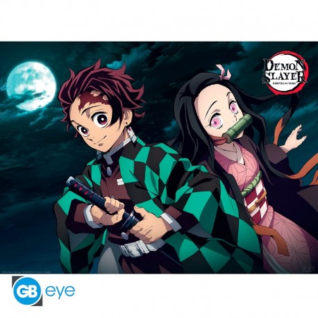Poster Chibi Demon Slayer Tanjiro et Nezuko 52x38