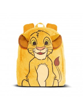 Mochila de pelúcia do Rei Leão da Disney em amarelo