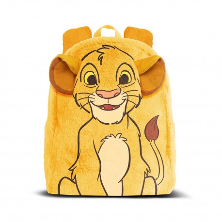 Mochila de pelúcia do Rei Leão da Disney em amarelo