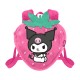 Mochila de pelúcia rosa de morango com Kuromi