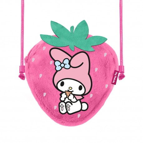 Bolso bandolera rosa Hello Kitty My Melody en forma de fresa