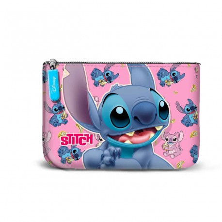Bolsa de moedas azul Lilo e Stitch com zíper