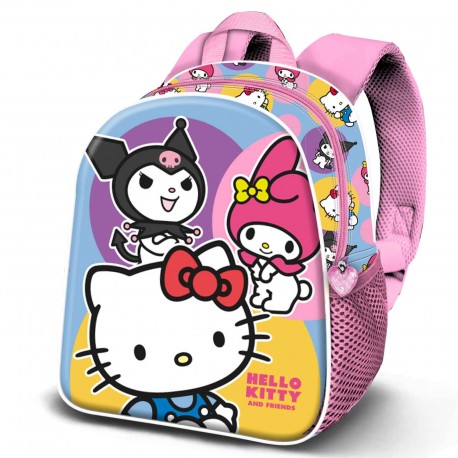 Mochila rosa Hello Kitty para pré-escolar com design 3D