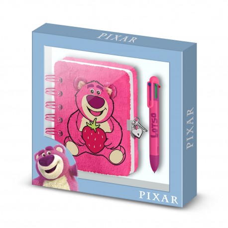 Pack rosa de diário e caneta Disney Lotso